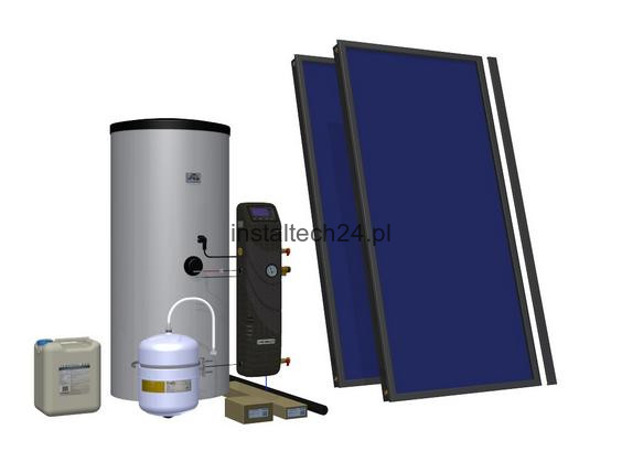 Hewalex zestaw solarny z dwoma kolektorami płaskimi i zbiornikiem 200l - 2TLPAC - 200  (KS2100)