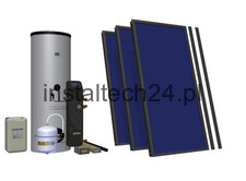 Hewalex zestaw solarny z trzema kolektorami płaskimi i zbiornikiem 300l - 3TLPAC - 300  (KS2100) 